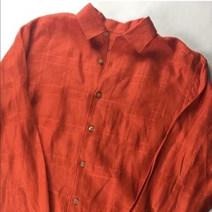 TOMMY BAHAMA Long Sleeve Button Front Linen Cotton